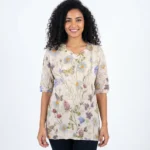 Botanical Garden Floral Print Knit Top