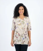 Botanical Garden Floral Print Knit Top