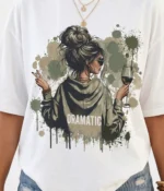 "DRAMATIC" Artistic Graphic Oversized T-Shirt - Image 2