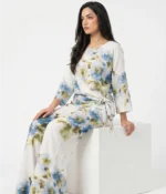 Floral Print Linen Two-Piece Set - Image 2