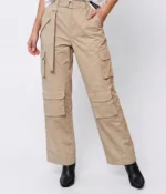 Belted High-Waist Cargo Pants - Image 3