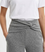 Knot-Front High-Waist Wide-Leg Trousers - Image 2