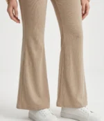 High-Waisted Slim Flare Cotton Trousers - Image 2