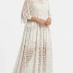 Bohemian Open-Knit Crochet Maxi Dress
