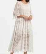 Bohemian Open-Knit Crochet Maxi Dress