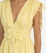 Floral Appliqué V-Neck Mini Dress - Image 2