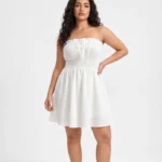 Strapless Smocked Waist Mini Dress