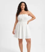 Strapless Smocked Waist Mini Dress