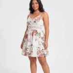 Floral Strappy Mini Dress with Crochet Waist