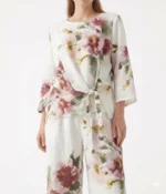 Floral Print Linen Two-Piece Set - Image 4