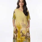 Impressionist Landscape Print Midi Dress
