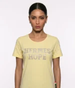 Rhinestone "HERMES HOPE" Embellished T-Shirt