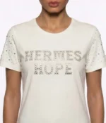 Rhinestone "HERMES HOPE" Embellished T-Shirt - Image 6