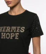 Rhinestone "HERMES HOPE" Embellished T-Shirt - Image 7