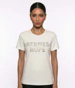 Rhinestone "HERMES HOPE" Embellished T-Shirt - Image 5