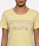 Rhinestone "HERMES HOPE" Embellished T-Shirt - Image 2