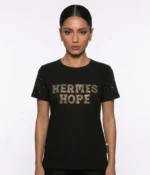 Rhinestone "HERMES HOPE" Embellished T-Shirt - Image 8