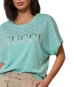 Gucci Mirrored Logo-Print Cotton T-Shirt - Image 4