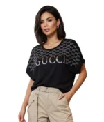 Gucci Mirrored Logo-Print Cotton T-Shirt