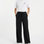 Straight-Leg Linen Drawstring Trousers