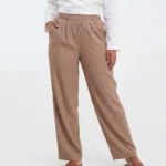 Textured Straight-Leg Pull-On Trousers