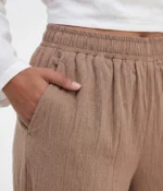 Textured Straight-Leg Pull-On Trousers - Image 3