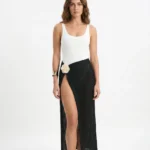 3D Floral Accent Mesh Skirt