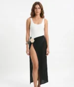 3D Floral Accent Mesh Skirt