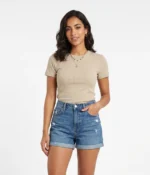 Ribbed Crew Neck T-shirt