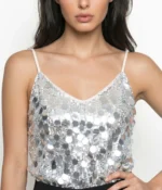 Silver Oversized Sequin Top - Image 2