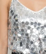 Silver Oversized Sequin Top - Image 3