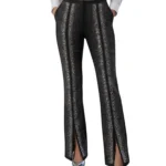 Rhinestone Embellished Flare Trousers