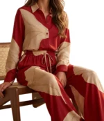 Autumn Leaf Silk Pajama Set - Image 2