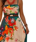 Tropical Floral Maxi Dress - Image 2