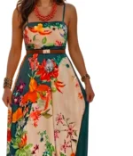 Tropical Floral Maxi Dress - Image 3