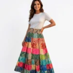 Bohemian Patchwork Maxi Skirt