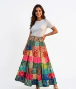 Bohemian Patchwork Maxi Skirt