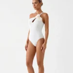 White Floral Applique Swimsuit