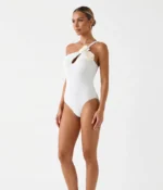 White Floral Applique Swimsuit