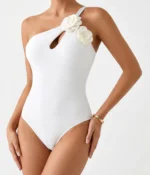 White Floral Applique Swimsuit - Image 2