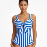 Nautical Striped Ruffle Swimsuit