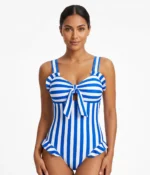 Nautical Striped Ruffle Swimsuit