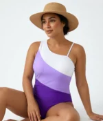 Purple Trio Color-block Swimsuit - Image 2