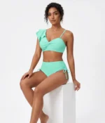 Mint Ruffle High-Waist Bikini - Image 2