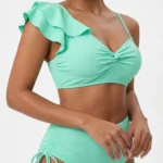 Mint Ruffle High-Waist Bikini