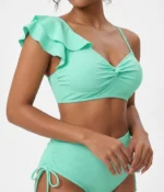 Mint Ruffle High-Waist Bikini