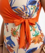 Tropical Floral Wrap Swimsuit - Image 2