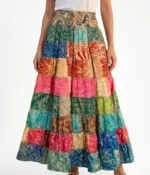Bohemian Patchwork Maxi Skirt - Image 2